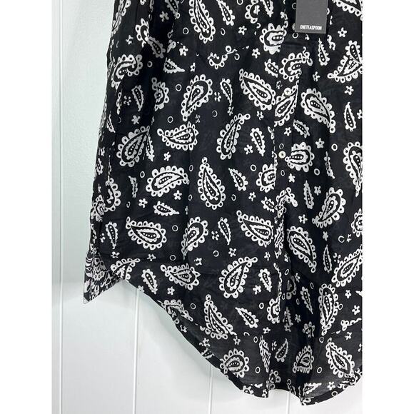 One‎ Teaspoon Hand Batik Paisley Western Shirt - Black NWT Size XS - Picture 4 of 11